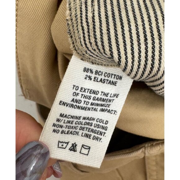 Alex Mill Pleated Boy Chino ‎ Pants tan cropped preppy 90s sz 8 - Picture 8 of 11